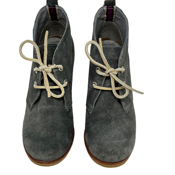 Sperry Harlow women's Grey suede leather wedge booties size 6.5 - Picture 11 of 13